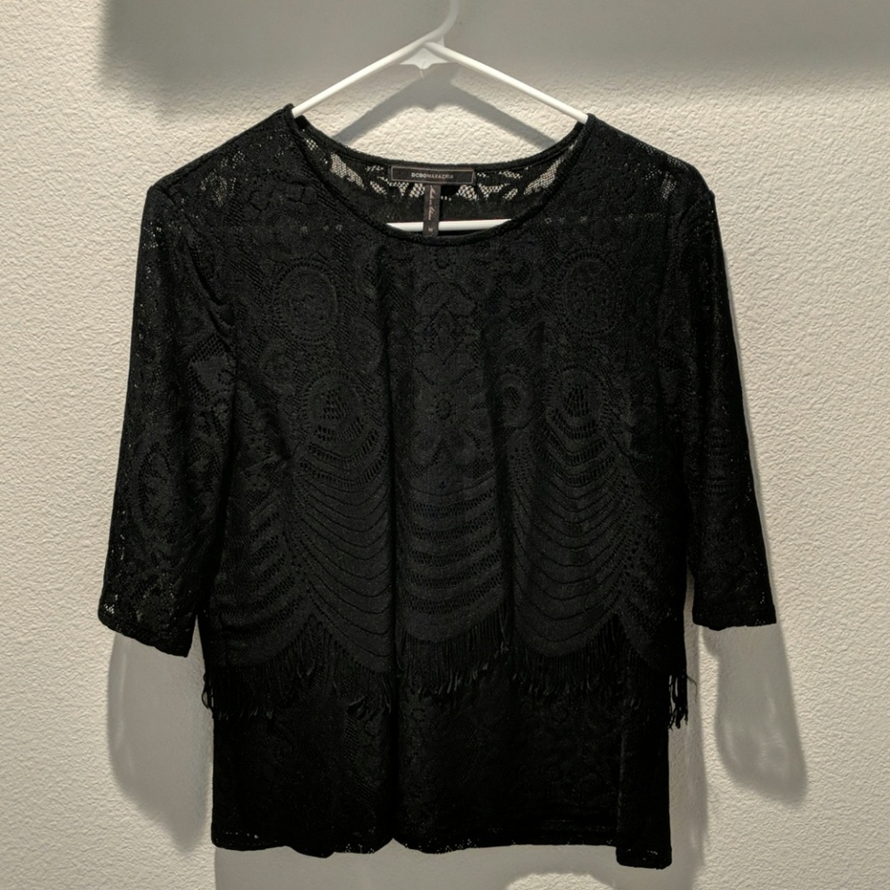 BCBG Layered Lace Blouse